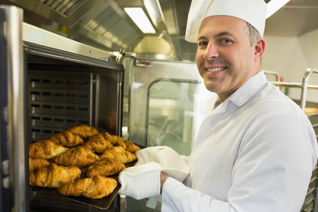 chef baking bread