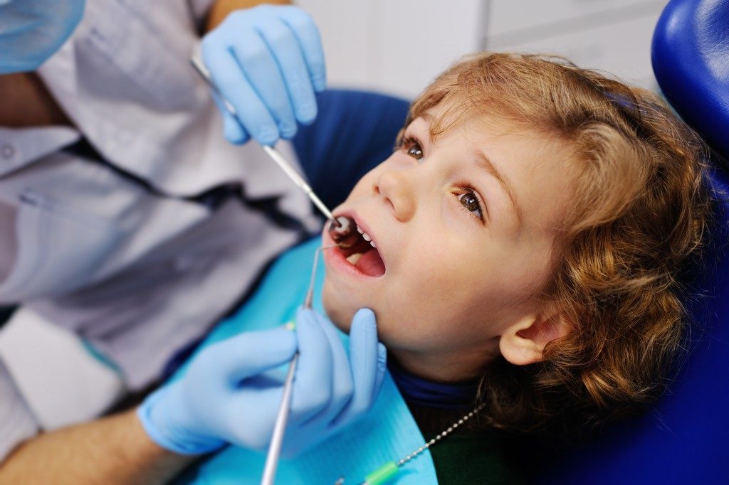 kid having a dental checkup