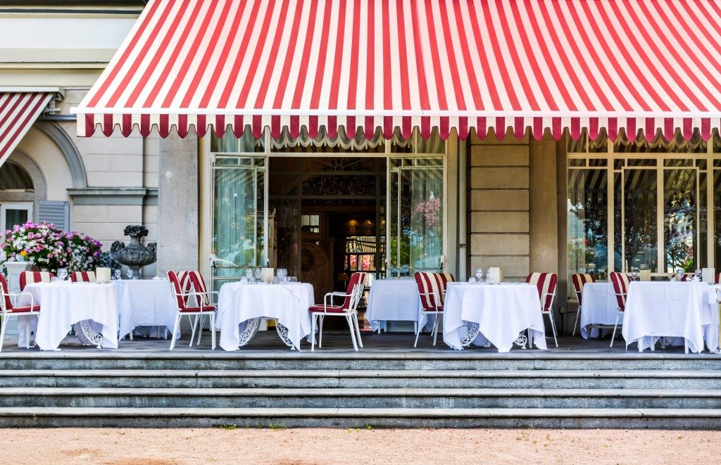 Outdoor restaurant in Italy