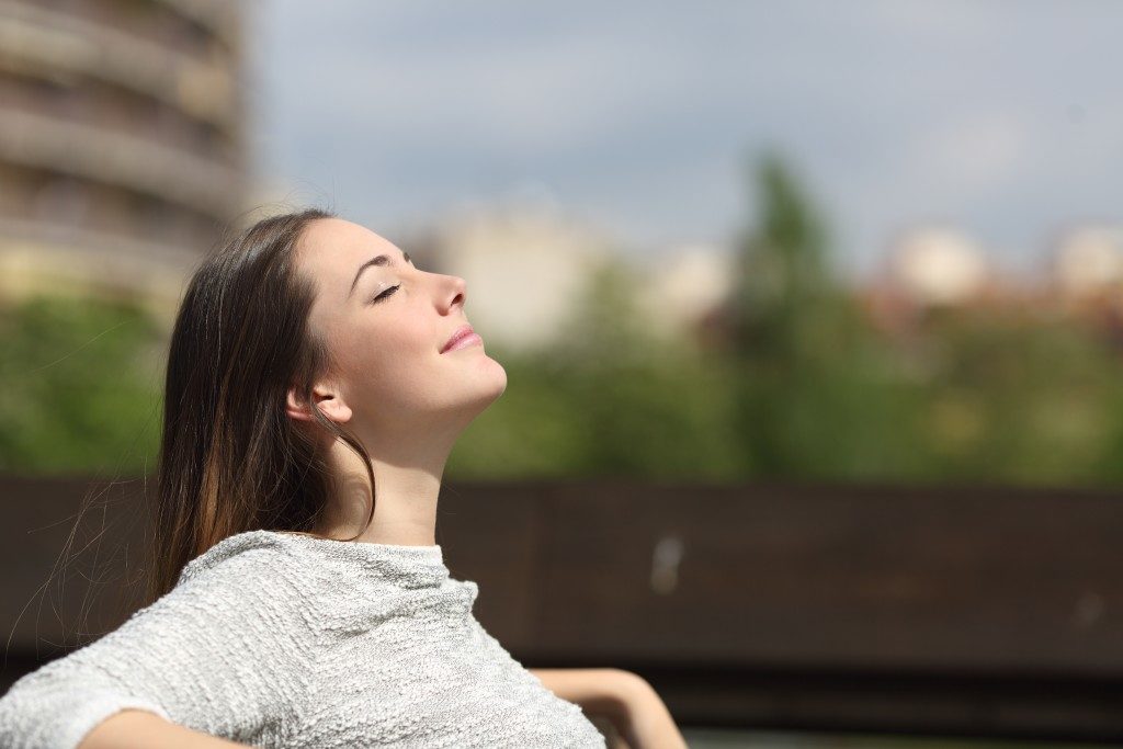 woman feeling relaxed