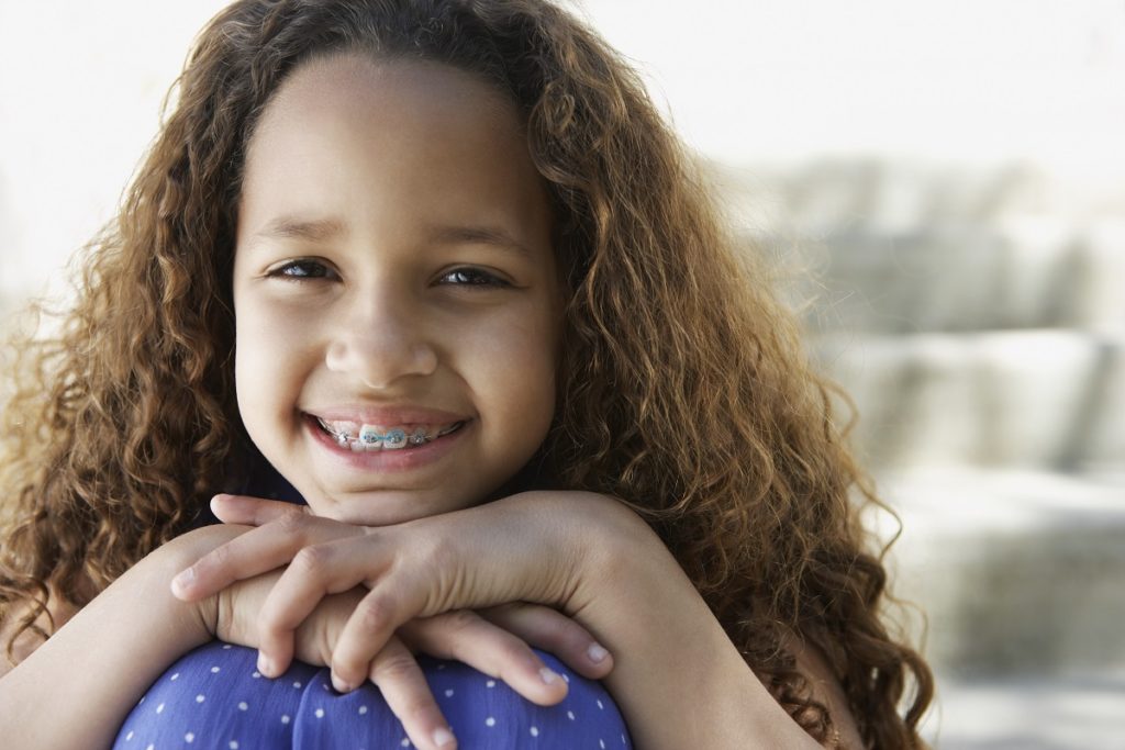 child wearing braces