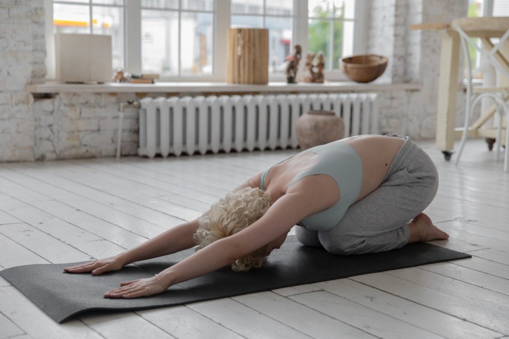 person doing yoga