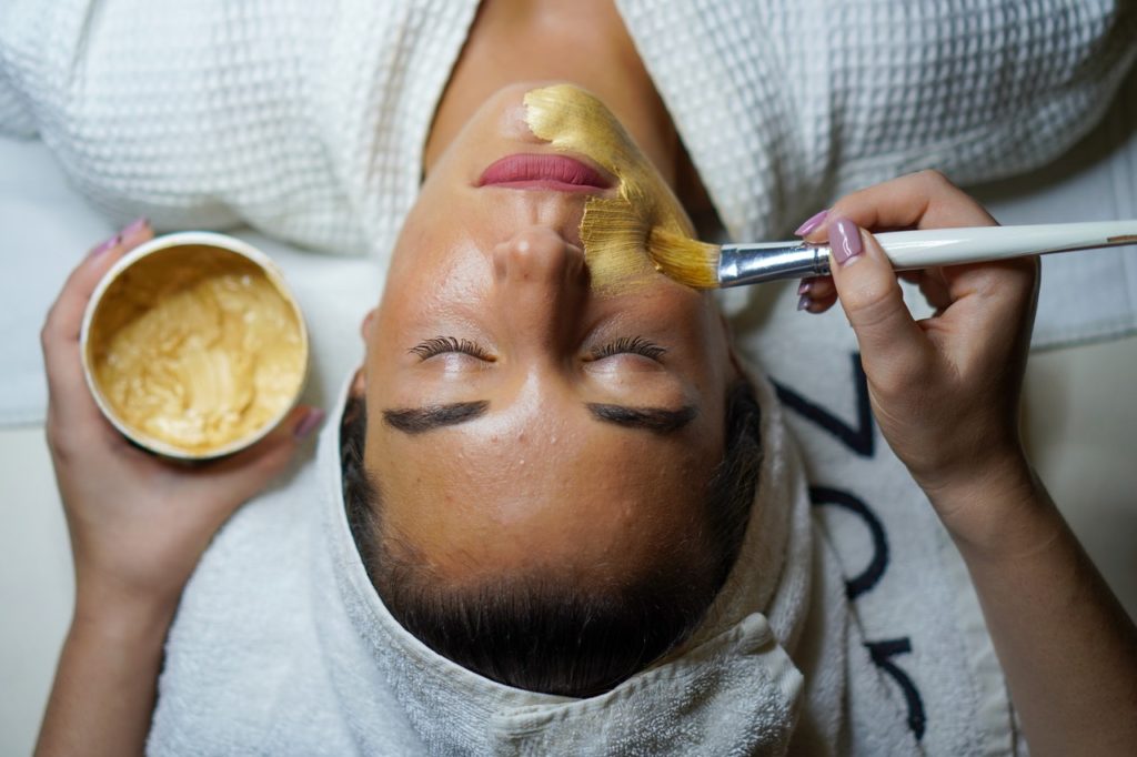 woman getting a facial