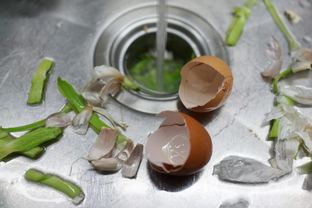 food waste in the sink