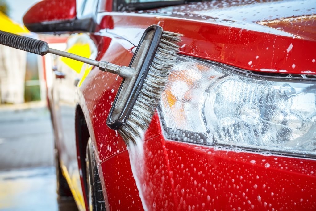 washing the vehicle