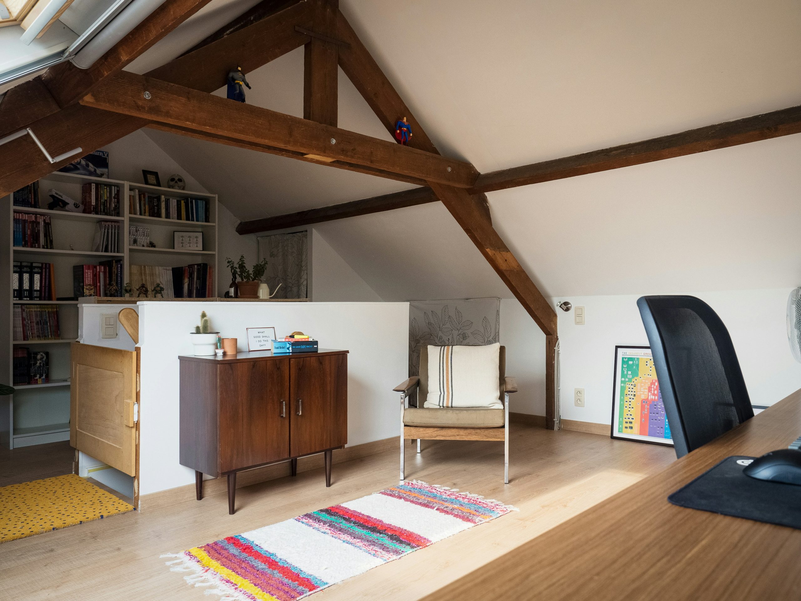 attic converted into a home office